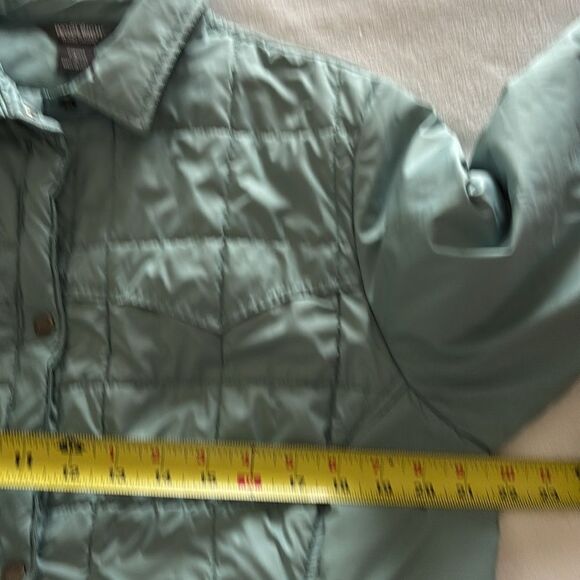 Woolrich Quilted lightweight Puffer Jacket Powder Blue Bluegrass Coat Size Large - Picture 6 of 8